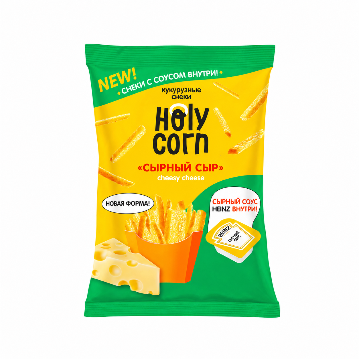 Кукурузный снек Holy Corn «Сырный сыр» с соусом, 30 г